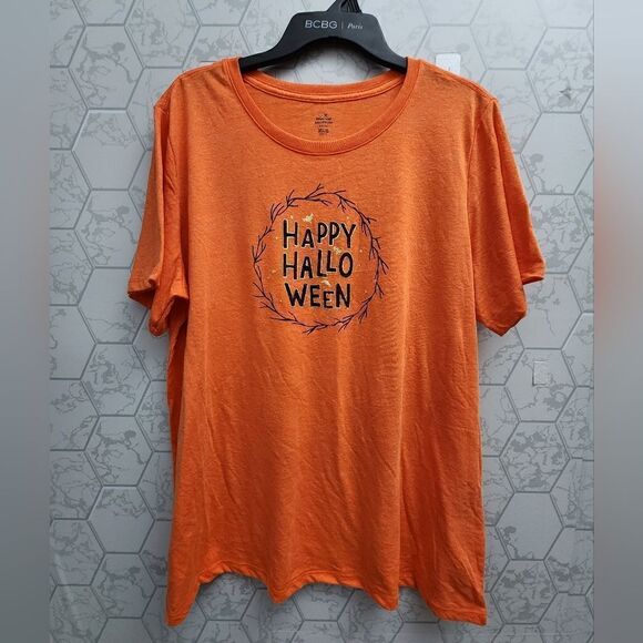 New women's Halloween classic t-shirt HAPPY HALLOWEEN print - Picture 1 of 2